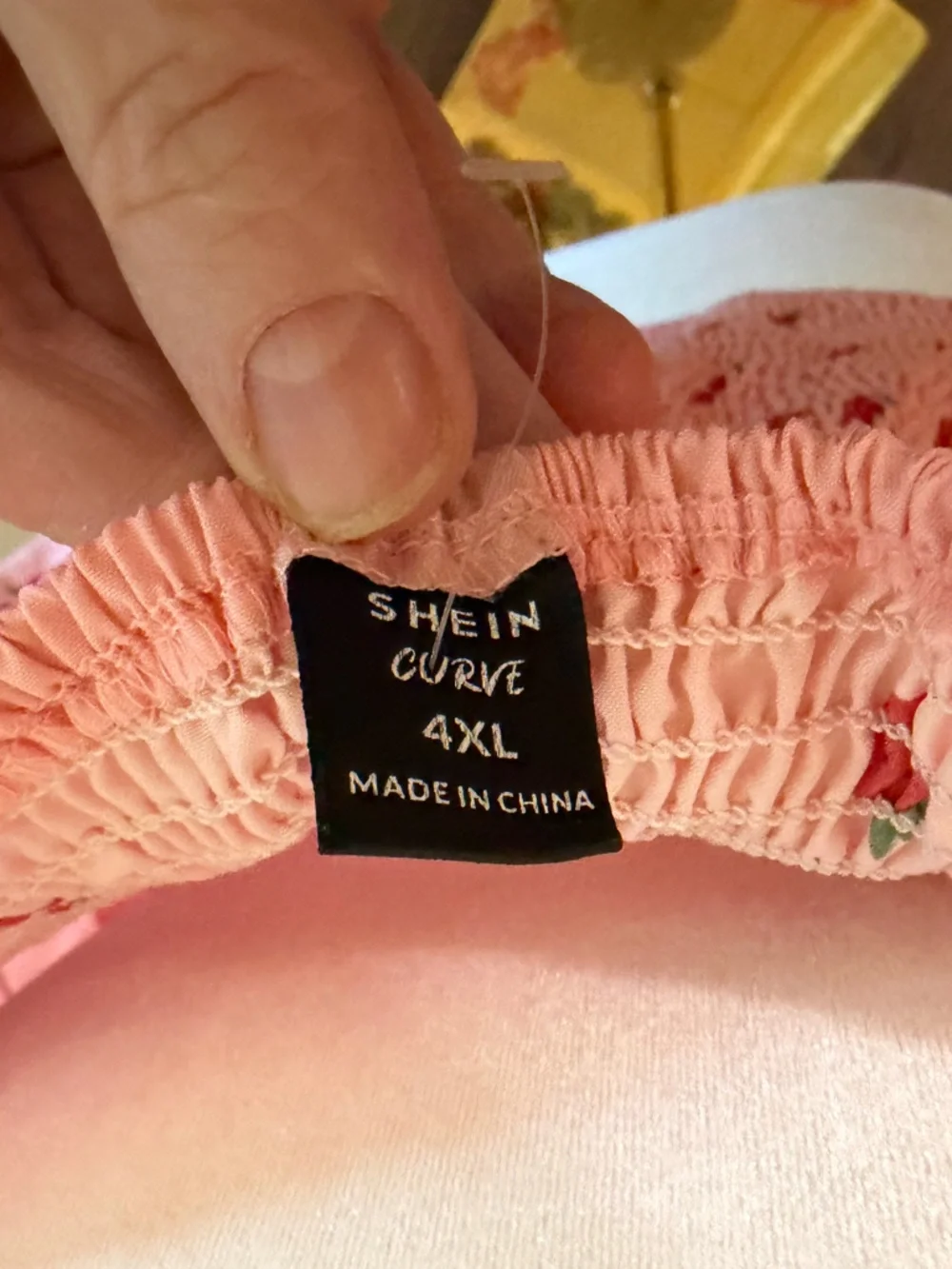 Pink Strawberry Smocked Square-Neck Crop Top plus size by SHEIN - Picture 11 of 13